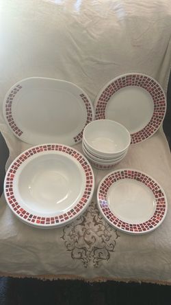 Corelle precious colors ruby red mosaic tiles