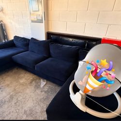 Black Suede Sectional