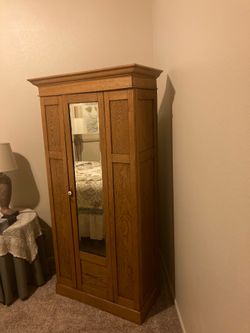 Antique Oak Armoire Closet