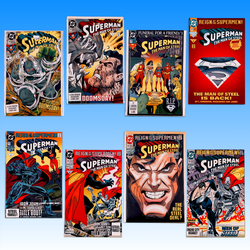 DC Superman ”Man of Steel” 8 Comics Lot, 1(contact info removed). Doomsday, Steel