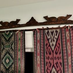 Bali Hand Carved Wood Fabric Holder