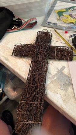 Cross made of twigs