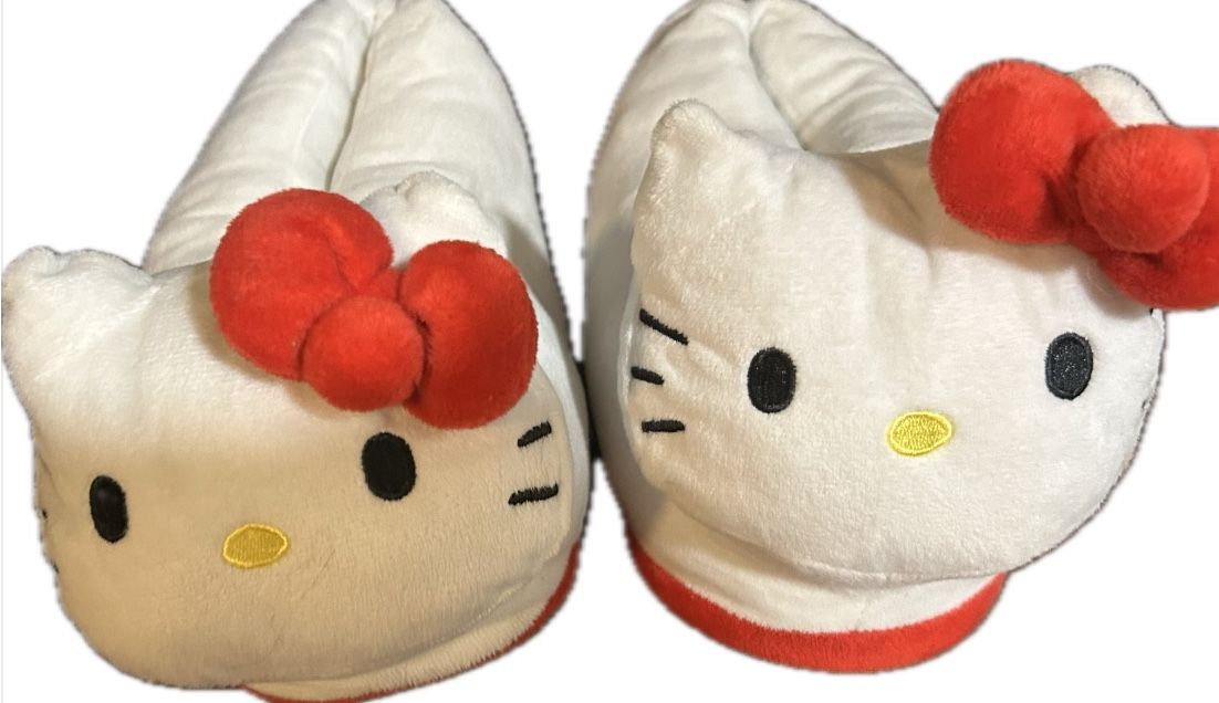 Hello Kitty Slippers + Hello kitty plushie
