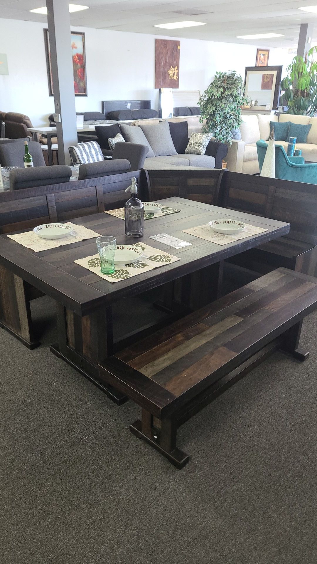 Solid wood nook table set