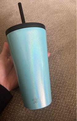 New Holographic Blue Insulated Tumbler With Straw Lid