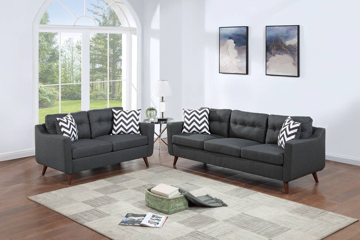 Gray Sofa And Love Seat Set