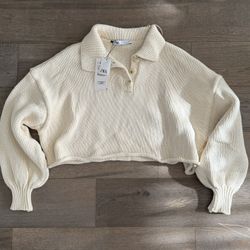 zara knit cropped sweater