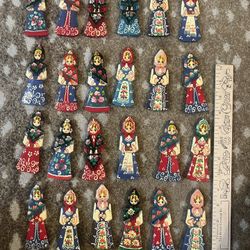 20 Christmas, Handcrafted Doll Ornaments, 4” Height