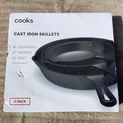 NEW 3-Pack Cast Iron Skillets