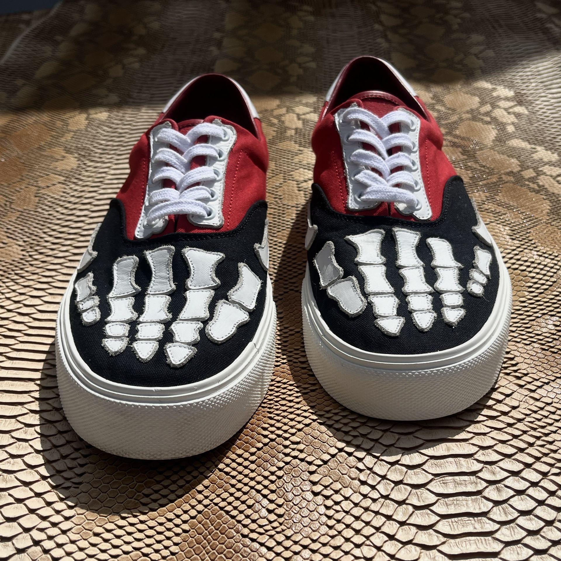 AMIRI Skeleton Toe Lace Up Shoes/ Size 44 Red, White, Black