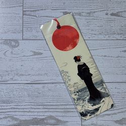 Red Sun & Geisha Ocean Scene Metal Bookmark – Local Pick Up