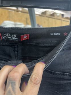 People's Liberation Black Five Pocket Style Denim Skinny Jeans Size 1/2