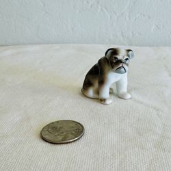 Vintage bone china miniature bulldog figurine
