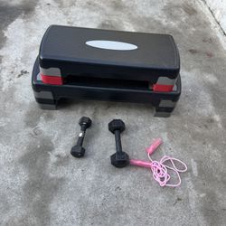 Tone Fitness Aerobic Step With Dumbbells 
