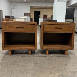 Price For Both - 2 Mid Century Modern Style Nightstands with Outlet / Nightstand Set / End Tables / Side Tables  
