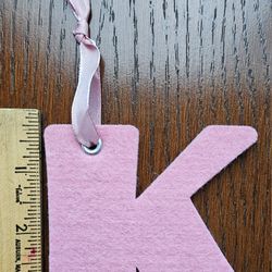 Initial K Felt Letter In Pink 