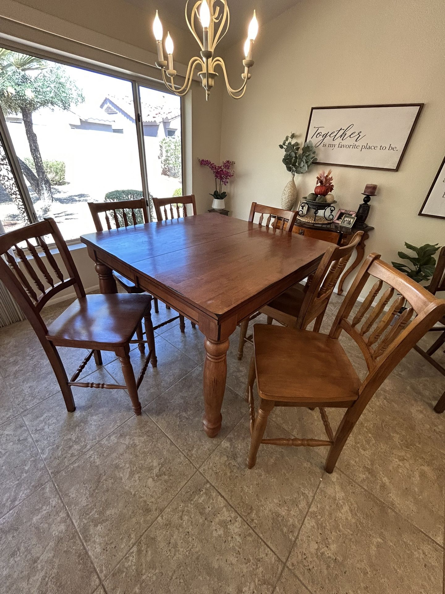 Kitchen/Dining Room, Counter Height, Table, And 6 Chairs