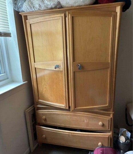 Wooden upright bedroom dresser - $135