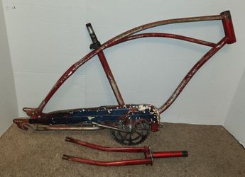 1950s Montgomery Ward Hawthorne Balloon Tire Tank Bike Frame