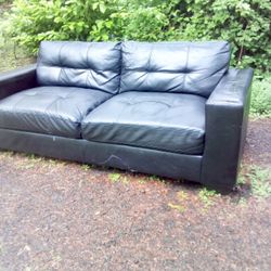 Modern Faux Leather Loveseat.
