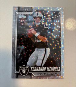2026 Topps Fernando Mendoza Silver Patterned Foilboard RC Raiders