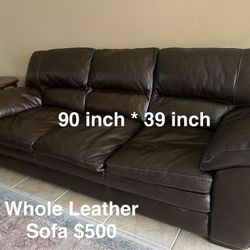 Moving Sale! Leather Sofa Coach $480