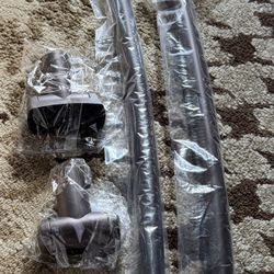 Bonpally Curved Shower Curtain Rod for Bathroom, 40-72 Inches Adjustable Curved Shower Rod, 0.9MM Aluminum Shower Curtain Rod with Rotating Brackets f