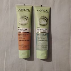 L'OREAL  Pure-Clay Cleanser  Exfoliate-Refine & Purify-Mattify