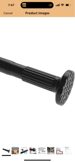Black Tension Rod with Rubber End Cap