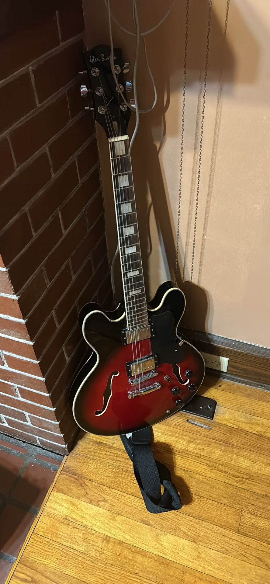 electric guitar with amp and chords