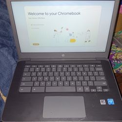 Hp Chromebook Laptop With Charger 