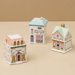 Lenox Spice Village 3-Piece Italian Market Spice Jar Set.  New in Box!