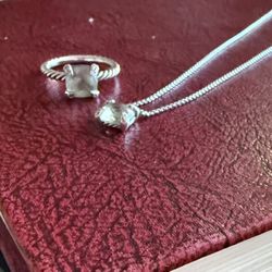 David Yurman Ring And Necklace Green 