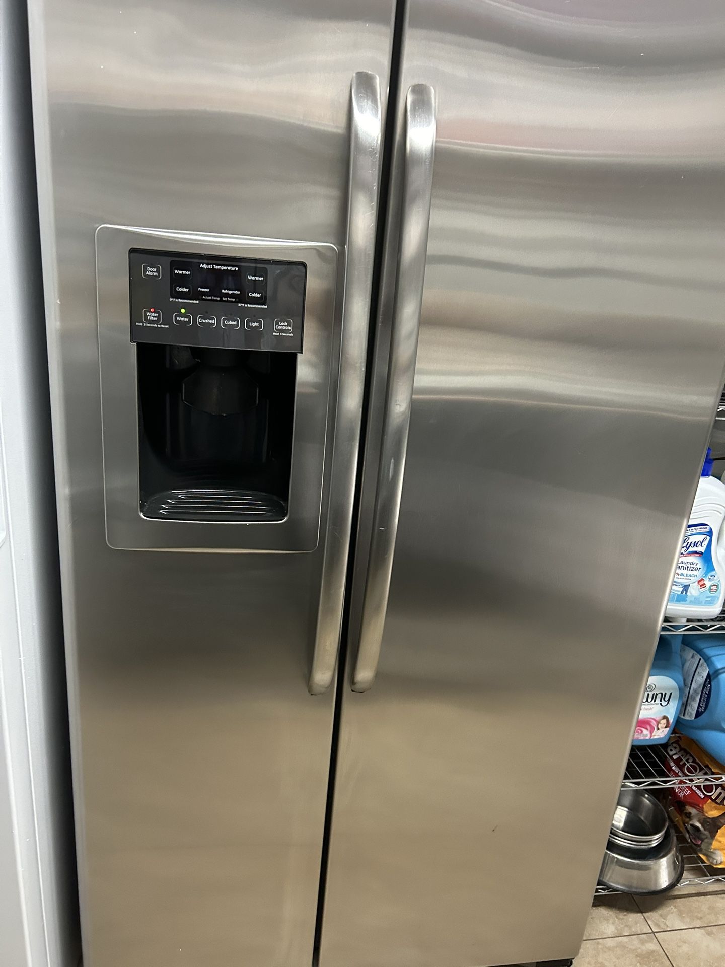GE Refrigerator Freezer stainless steel