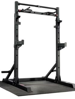 Black Half Rack Power Cage with Pull-Up Bar