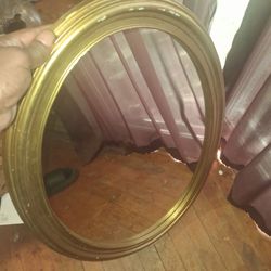 Oval Gold Frame Wall Mirror