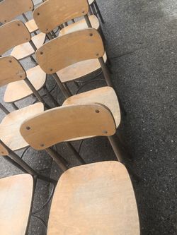 -2 vintage student chairs solid wood made in Grand Rapids Michigan 12 chairs 12