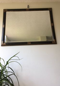 Mirror with Dark wood with gold carved accents