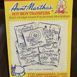 Aunt Martha’s Hot Iron Transfer #3764 Fine Chinaware Vintage