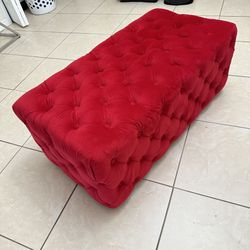 Velvet Ottoman In An Amazing Condition