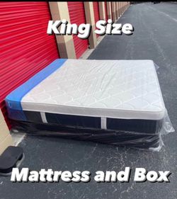 NEW Mattress King Size Plush Pillowtop With Box Spring // Offer  🚚