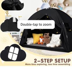 Bed Tent Twin Size - Privacy Sleeping Space with Blackout Design, Breathable Portable Indoor Floor Bed Tent for Toddler Transition? Cottage Drafty Roo