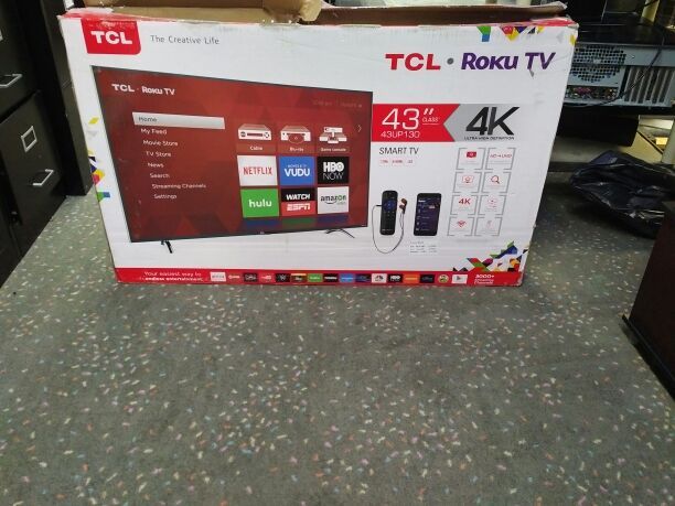 43-INCH TCL 4K ROKU TV SMART IN THE BOX