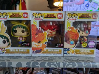My Hero Academia Funko Pop Bundle - Todoroki Endeavor And Deku In Onsie - GameStop Exclusive