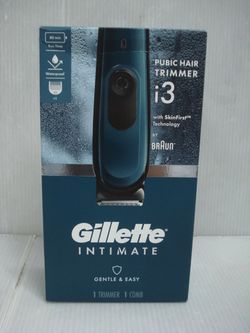 NEVER USED - Gillette Intimate i3 Men's Pubic Hair Electric Trimmer for Men, Waterproof, Blue