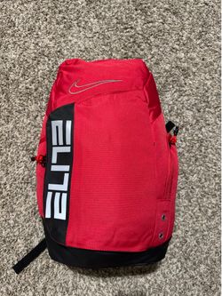 Nike Elite Backpack Red Black Basketball Laptop School Travel Bag
