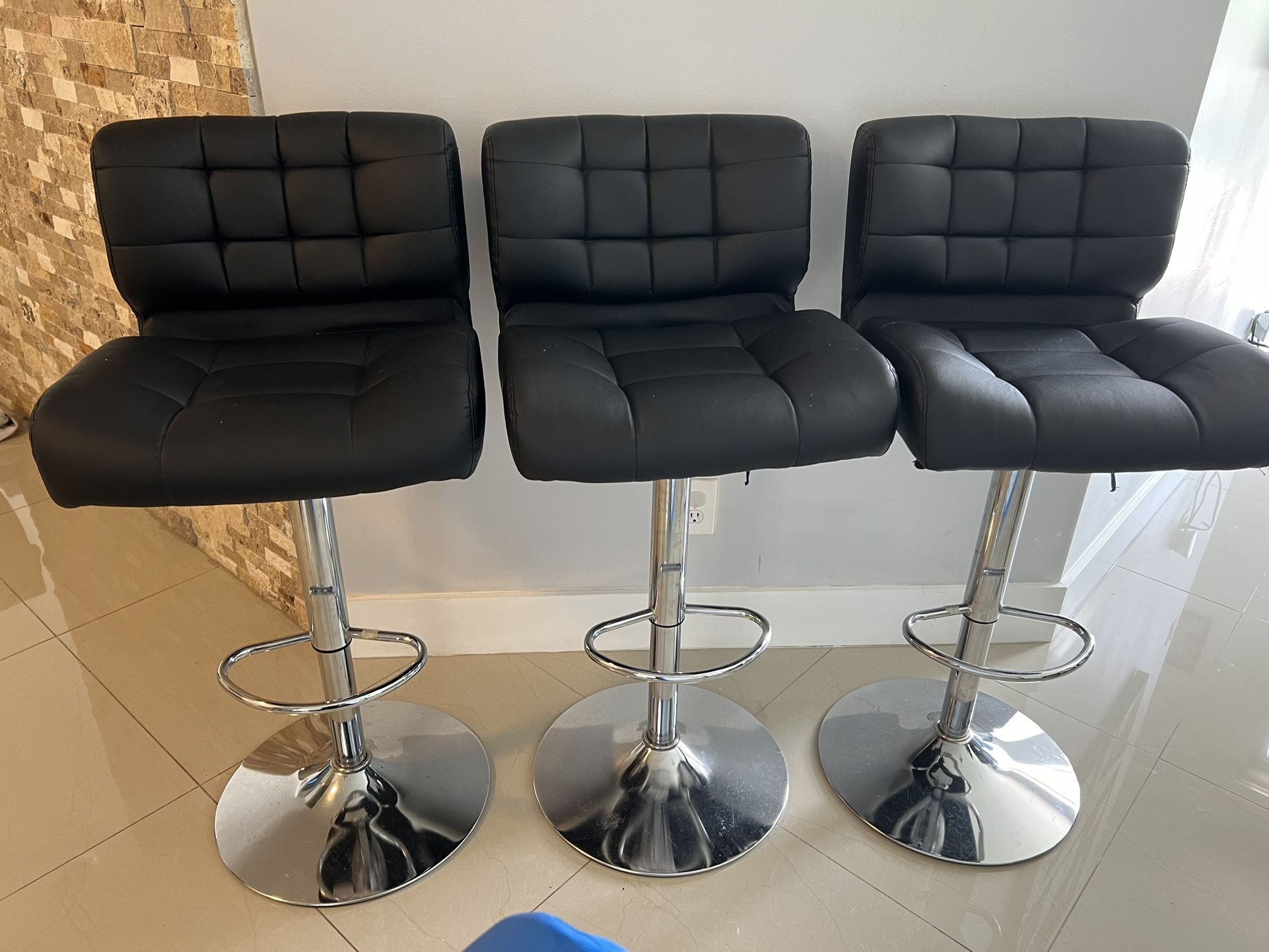 Tommy Hilfiger Adjustable Bar Stool with Thick Padded Cushion Seat