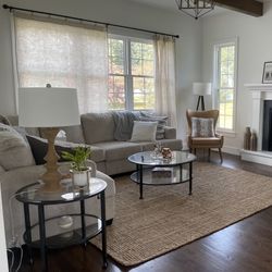 Matching Glass Coffee Table And Side Table 