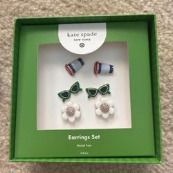 Kate Spade New York Stud Earrings Set 3 Pairs