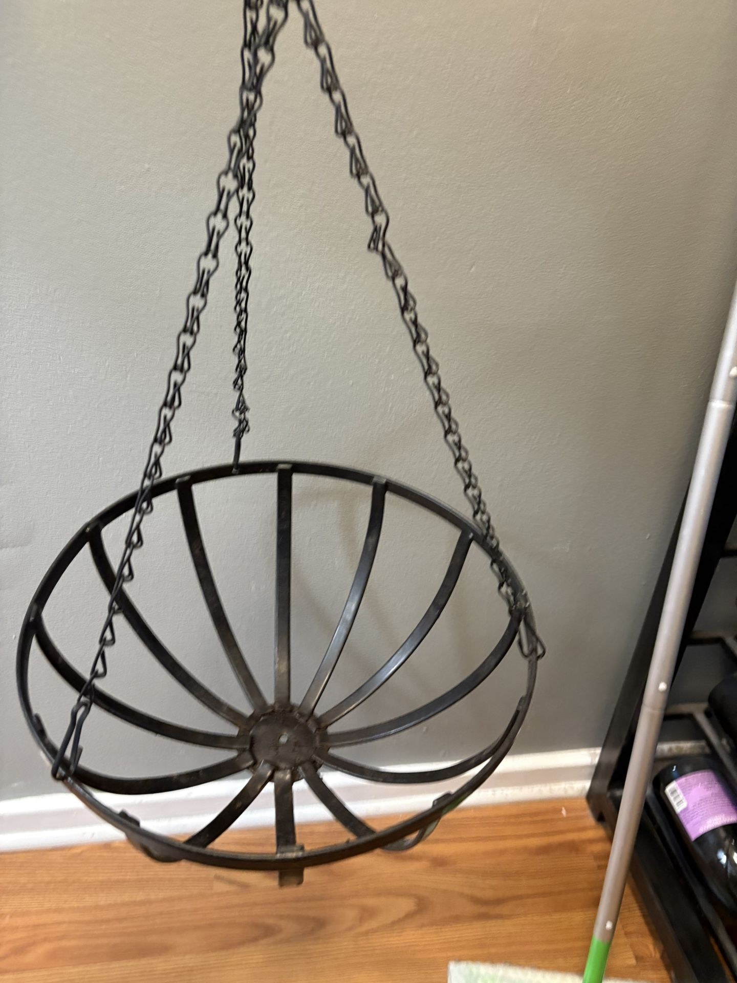 Hanging Metal Flower Basket 15”